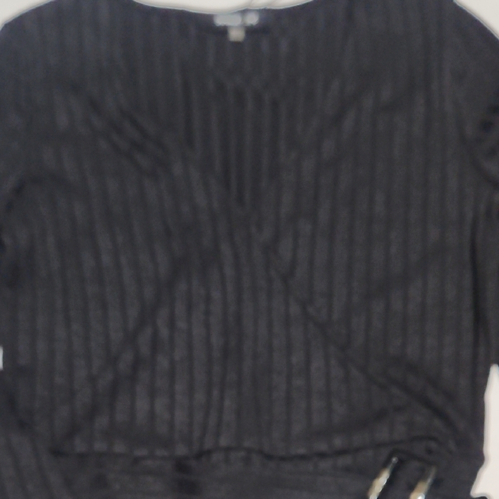 Black Ribbed Knit Top
